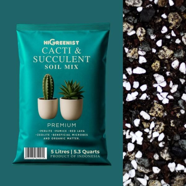 Media Tanam Kaktus & Sukulen Premium (5L) - Cactus & Succulent Soil Mix Premium - 5L x 1 Pack