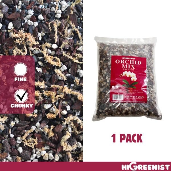 Orchid Mix Premium (5L) - Media Tanam Anggrek - Premium Orchids Potting Mix made for Phalaenopsis, Oncidium, Vandas, Dendrobium, Etc. - Fine 5L x 1 Pack - Gambar 6