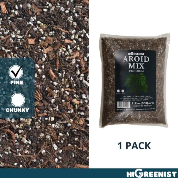 Aroid Mix Premium (5L) - Media Tanam Aroid, Alocasia, Anthurium, Hoya, Monstera, Philodendron, Epipremnum, Orchids, Dll. - Fine 5L x 1 Pack - Gambar 6