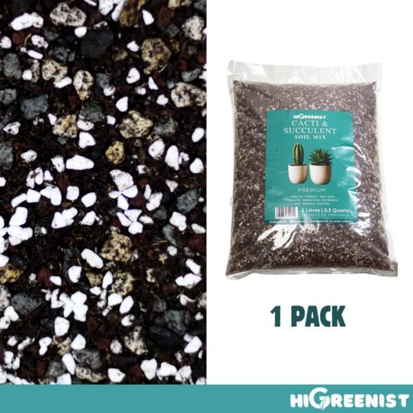 Media Tanam Kaktus & Sukulen Premium (5L) - Cactus & Succulent Soil Mix Premium - 5L x 1 Pack - Gambar 4