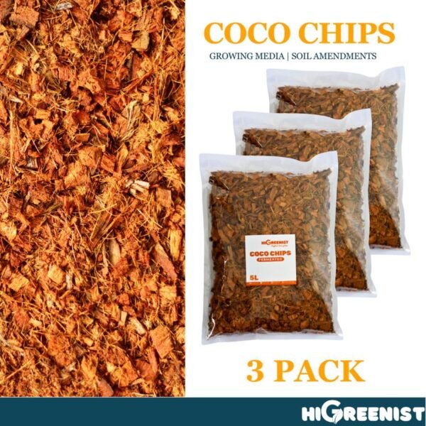 Coco Chips Premium (5L) - Media Tanam Coco Chips Organik - Fermentasi - Untuk Aroid & Orchid - 1 Pack - Gambar 6