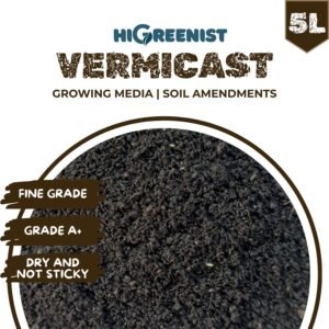 Vermicompost Premium (5L) - Media Tanam Vermikompos - Pupuk Kascing - Pupuk Cacing Vermicast untuk Nutrisi Tanah - Pupuk Tanaman Berkebun - 1 Pack