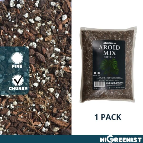 Aroid Mix Premium (5L) - Media Tanam Aroid, Alocasia, Anthurium, Hoya, Monstera, Philodendron, Epipremnum, Orchids, Dll. - Fine 5L x 1 Pack - Gambar 8
